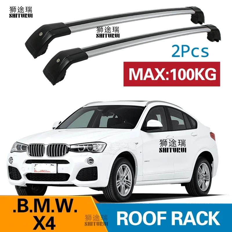 SHITURUI 2Pcs Roof bars For BMW X4 F26 2014 2015 2016 2023 G02 Aluminum Alloy Side Bars Cross Rails Roof Rack Luggage Carrier