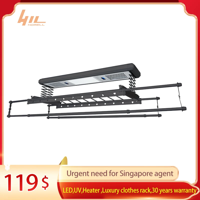 2021 Hot sale Retractable Balcony Lifting Clothes Hanger Rack Laundry Automatic Clothes Hanger Dryer Rack