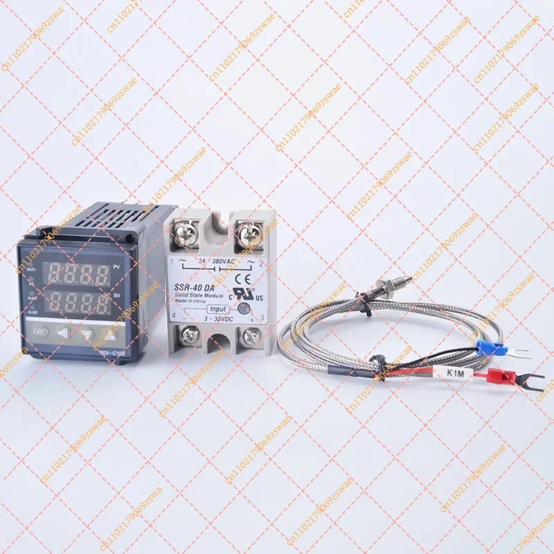 RKC REX-C100 Digital PID Temperature Controller Kit with 40A SSR and 1m K-Type Thermocouple