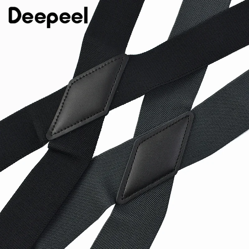 1Pc Deepeel 3.5*120cm Bretels Mannen Volwassen 4 Clip X-vormige Elastische Band Broek Riem Mannelijke jockstrap Brede Werk Bretels voor Mannen