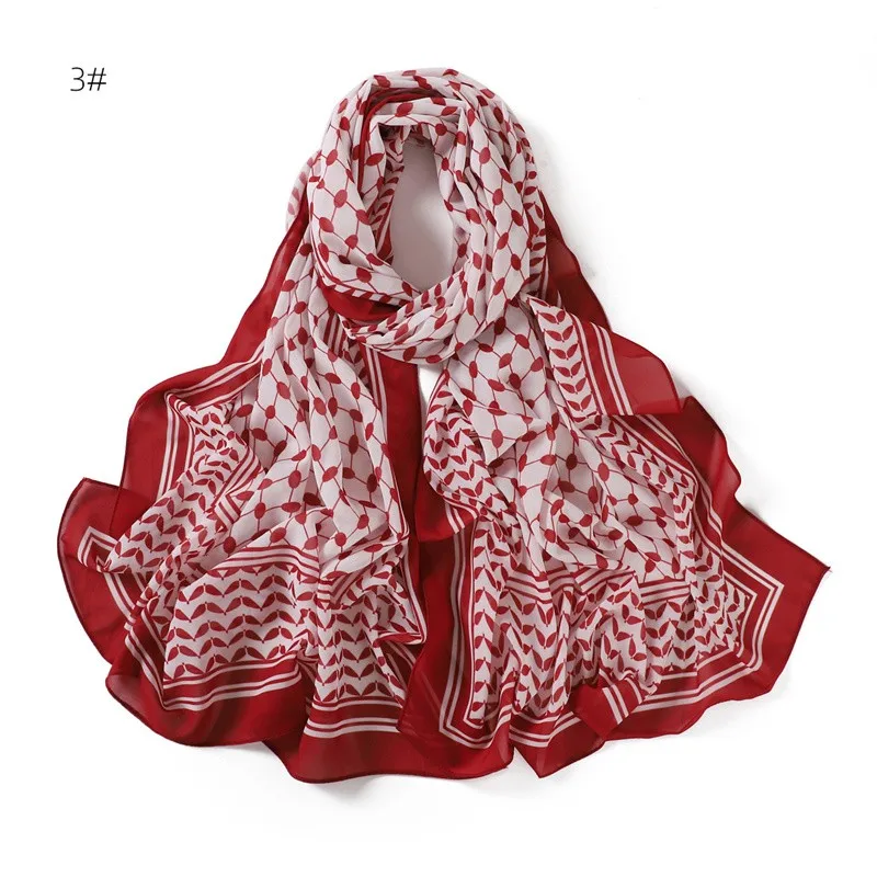 Middle East Styles Scarf Female Ramadan Printed Chiffon Shawl Headscarf Headband Muslim Women Hijab Islam Long Turban