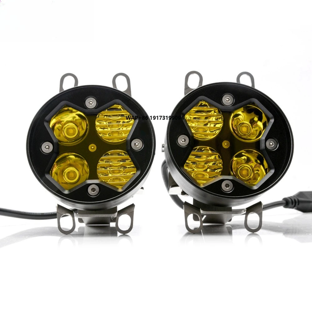 

NUYEER Led Fog Light for Car Yellow Fog Lamps Round White Yellow Waterproof Led Driving Light Led Headlight Fog Lamp for Offroad