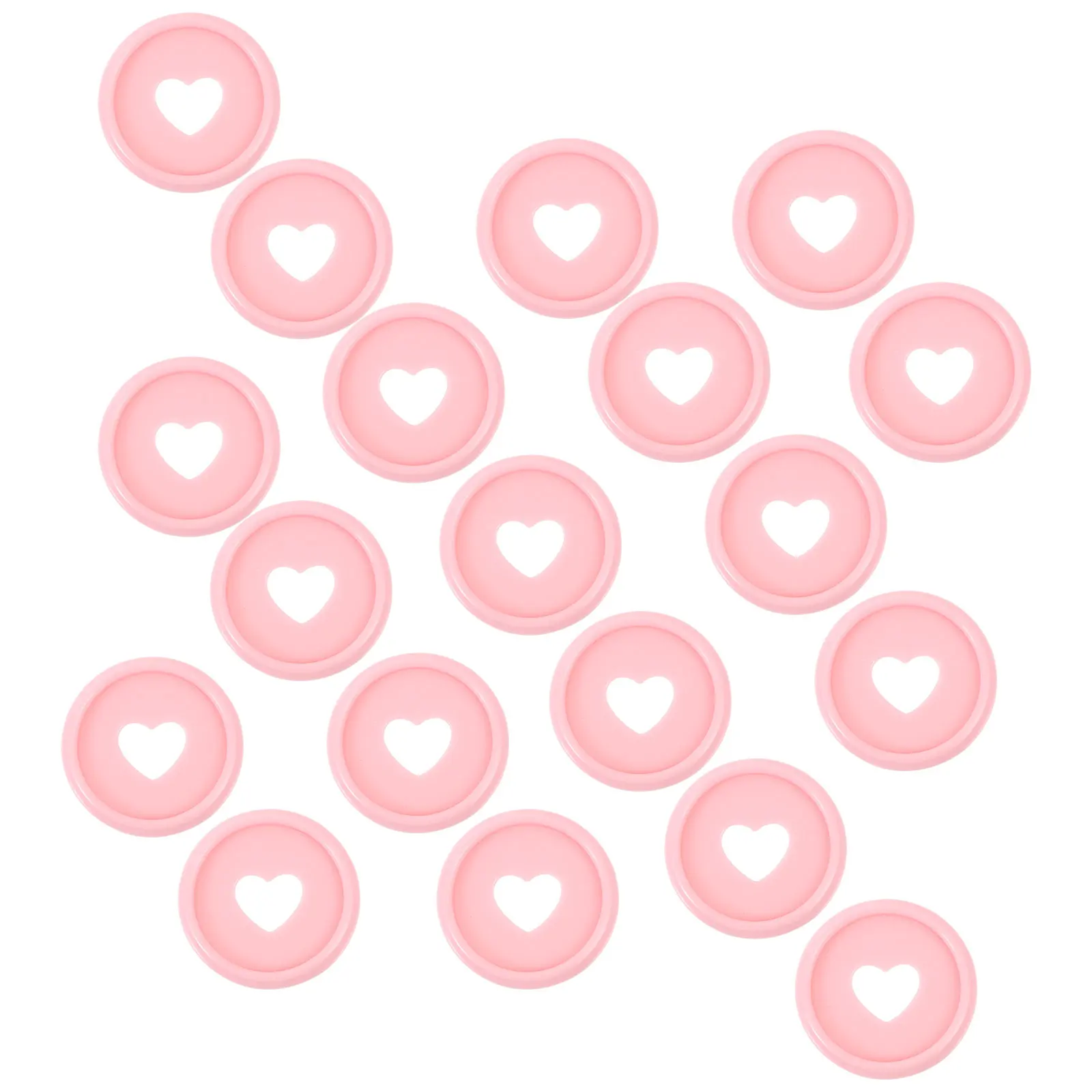 

50pcs Heart Shape Mushroom Hole Binding Discs 24mm Pink Plastic Notebook Binders Office Supplies Loose Leaf Student Teacher