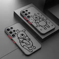 TPU Matte Phone Case for Samsung Galaxy S24 S23 S22 S21 S20 FE Ultra S10 plus Note 20Ultra Disney Winnie the Pooh Clear Cover