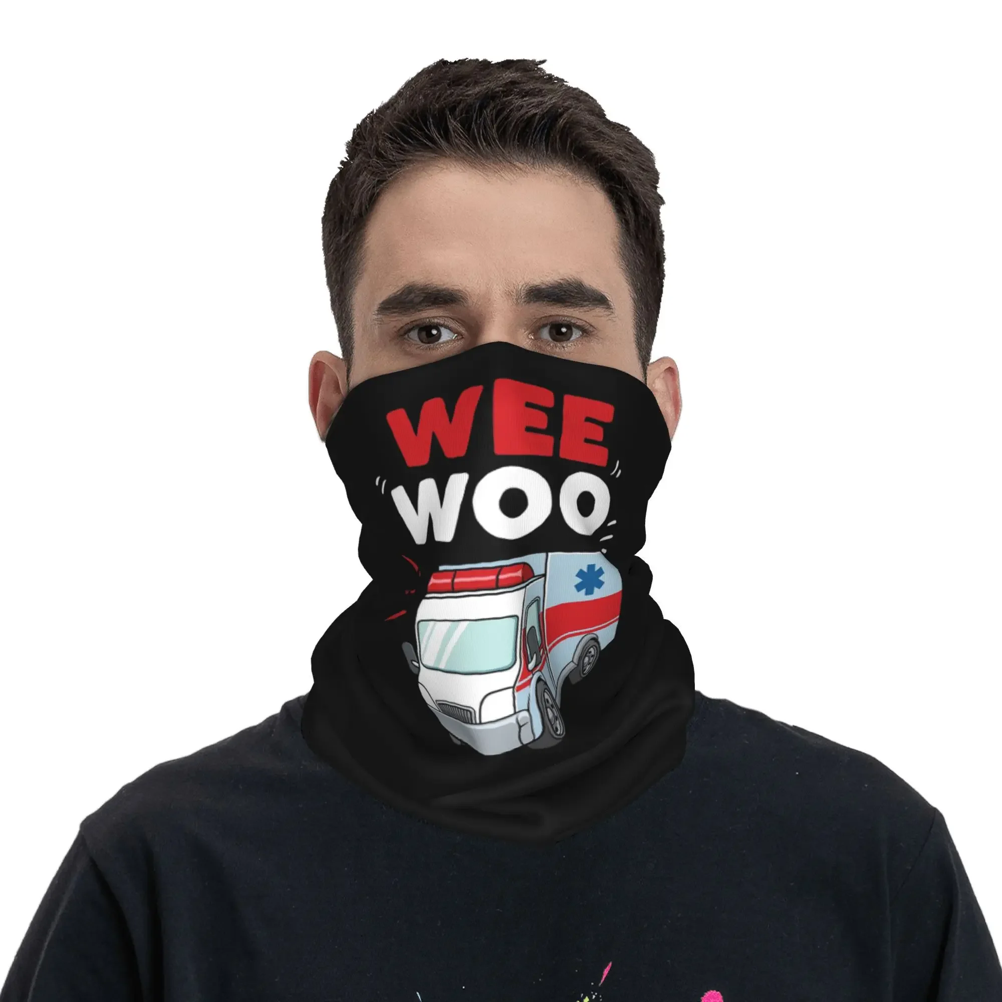 Wee Woo Ambulance Paramedic Emergency Medic Gift Bandana Neck Cover Printed Mask Scarf Headband Hiking Fishing Unisex Adult