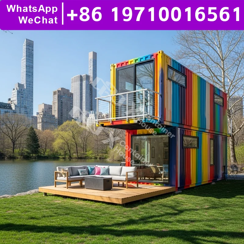 

Готовый контейнер на солнечной батарее для дома, двойной широкий, изготовленные для дома, крошечный дом, плоский пакет, настройка дома, сопротивление ветру в жилых помещении