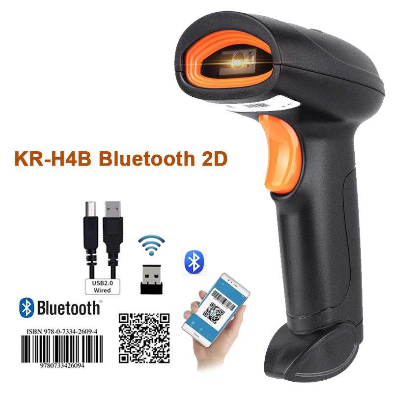 L8BL Bluetooth 2D czytnik kodów kreskowych i S8 QR PDF417 2.4G bezprzewodowy przewodowy ręczny skaner kodów kreskowych USB wsparcie telefon