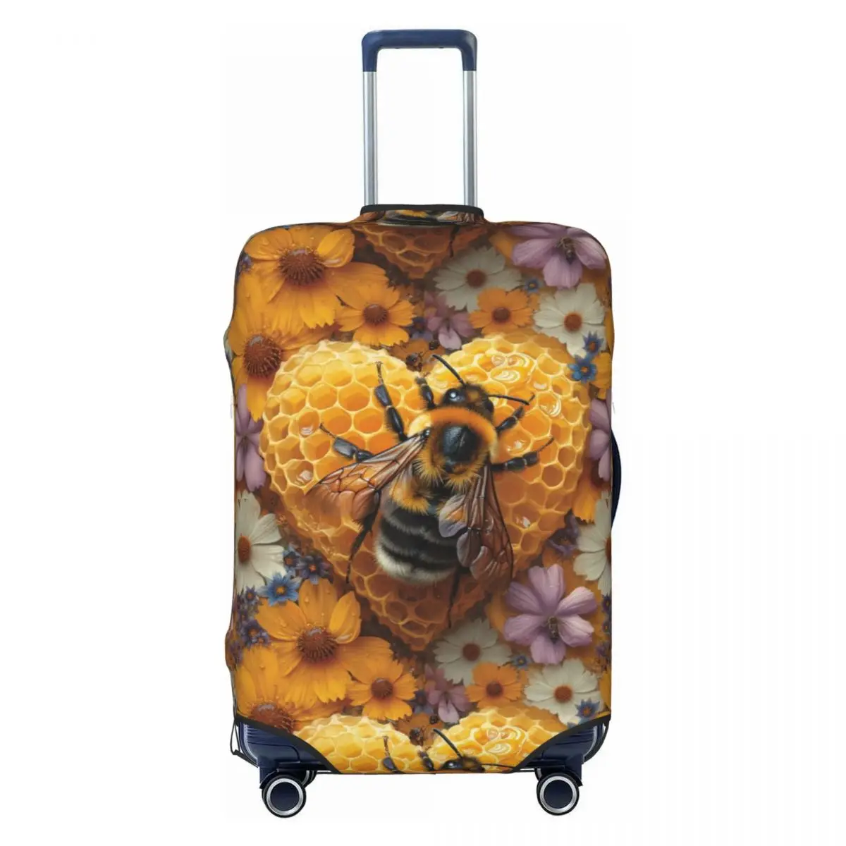 

Bee And Honeycomb Print Luggage Cover Elastic Travel Suitcase Protective Covers Fits 18-32 Inch