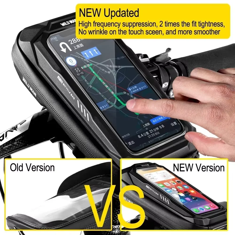 New Bike Phone Holder Bag Case Waterproof Cycling Bike Mount 6.9in Mobile Phone Stand Bag Handlebar MTB Bicycle Accessories