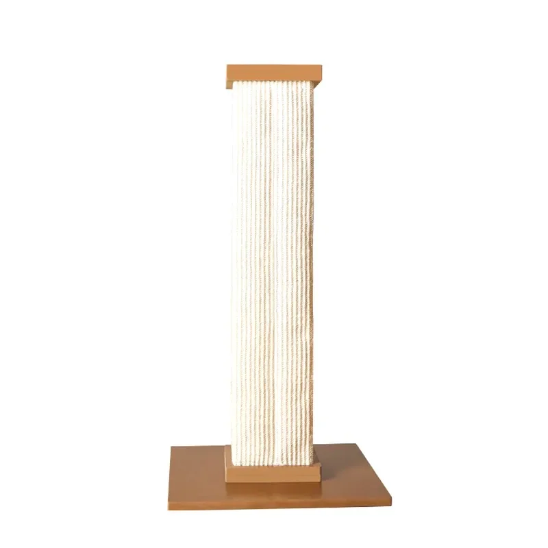 Brown Gray Rectangular Cat Scratch Post Sisal Material Three Dimensional Design Cat Climbing Frame