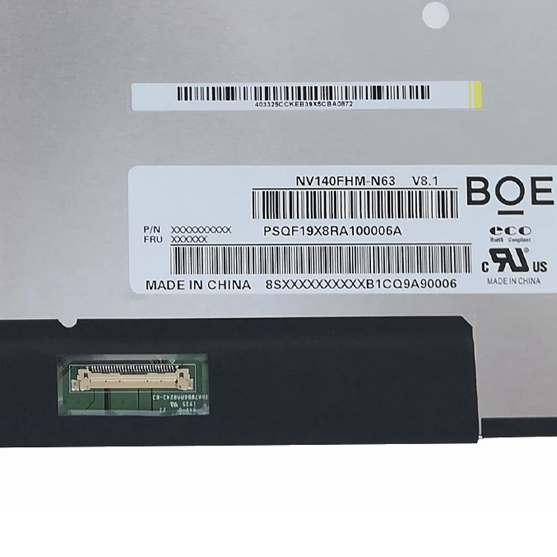 Imagem -02 - Fhd para Boe 14.0 Portátil Tela de Exibição Lcd Edp 30 Pinos Magro Fosco Painel Nv140fhm-n63 V8.1 Nv140fhm-n63 B140han03.2 1920*1080