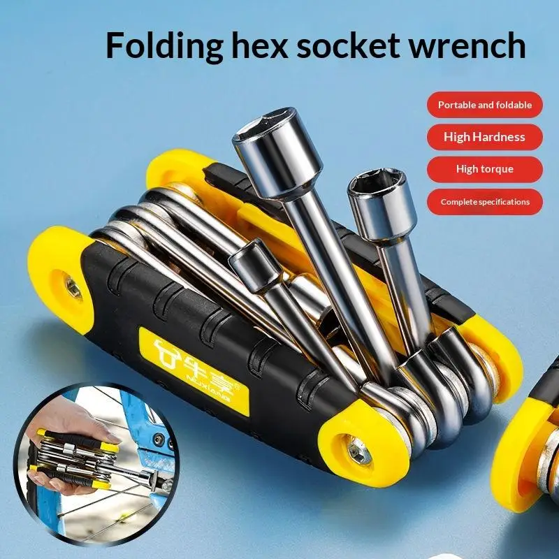 

Горячая распродажа: Набор складных ключей-трещоток 6-в-1, многофункциональный набор шестигранных ключей и гаечных ключей, инструмент для ремонта, 5-12 мм