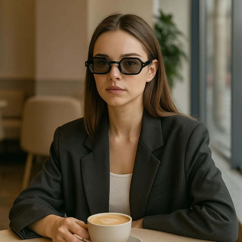 

Многоцветные солнцезащитные очки в маленькой квадратной оправе, легкие многоугольные солнцезащитные очки с блокировкой синего света, винтажные модные мужские очки UV400