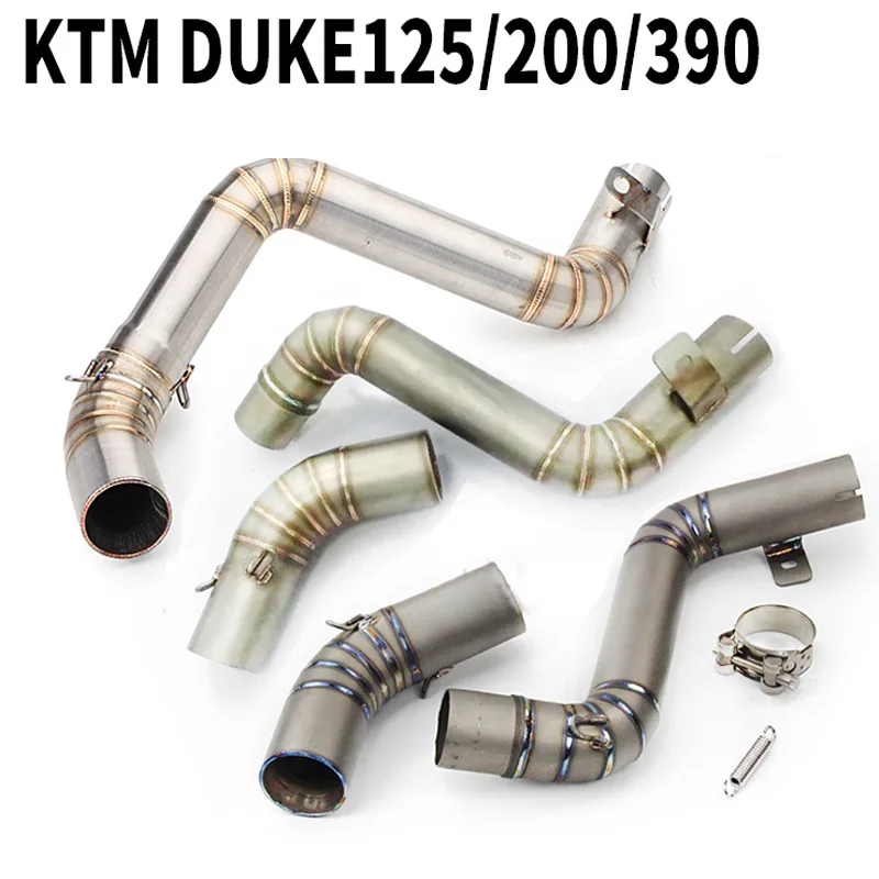 Slip-on For KTM DUKE 125 2011 - 2014 2015 DUKE200 2012- 2017 DUKE RC 390 2012 - 2016 Motorcycle Exhaust Escape Middle Link Pipe