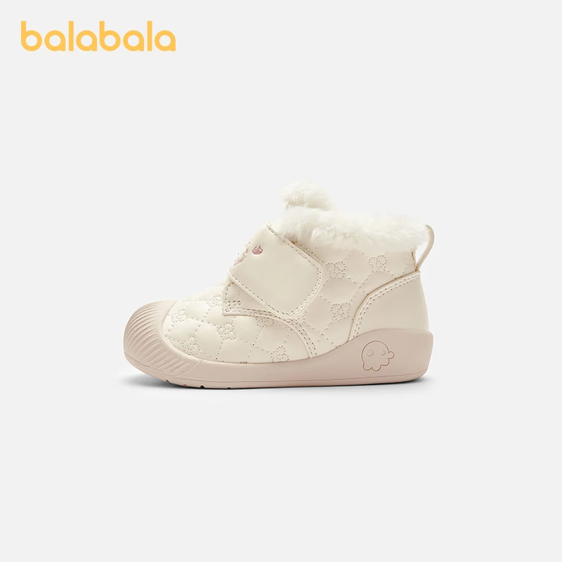 Balabala Stivali da neve per bambini Scarpe da passeggio per bambini a metà polpaccio Stivali da neve 2024 Inverno Nuovi stivali di cotone caldi