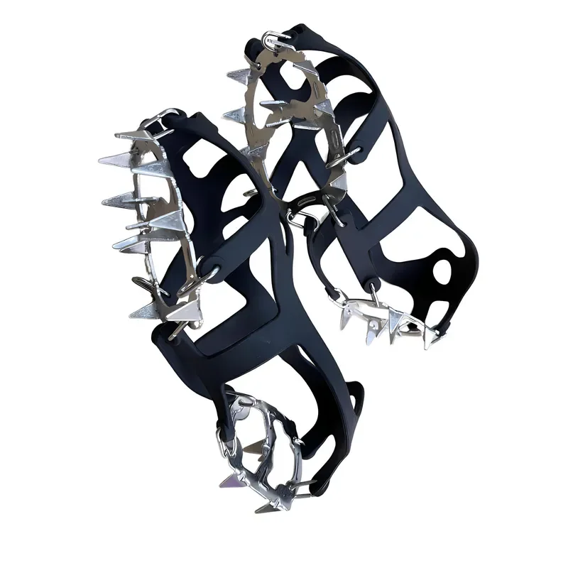 for 18 Teeth Crampons Anti-Slip Ice Cleats Shoe Covers for Mountaineering Rock Climbing Hiking 201 Stainless Steel Spikes