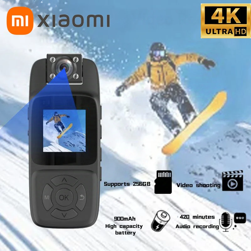 

Xiaomi 4k Ultra Clear Back Clip On Portable Infrared Night Vision Sports Camera Outdoor Sports Camera Cycling Recorder