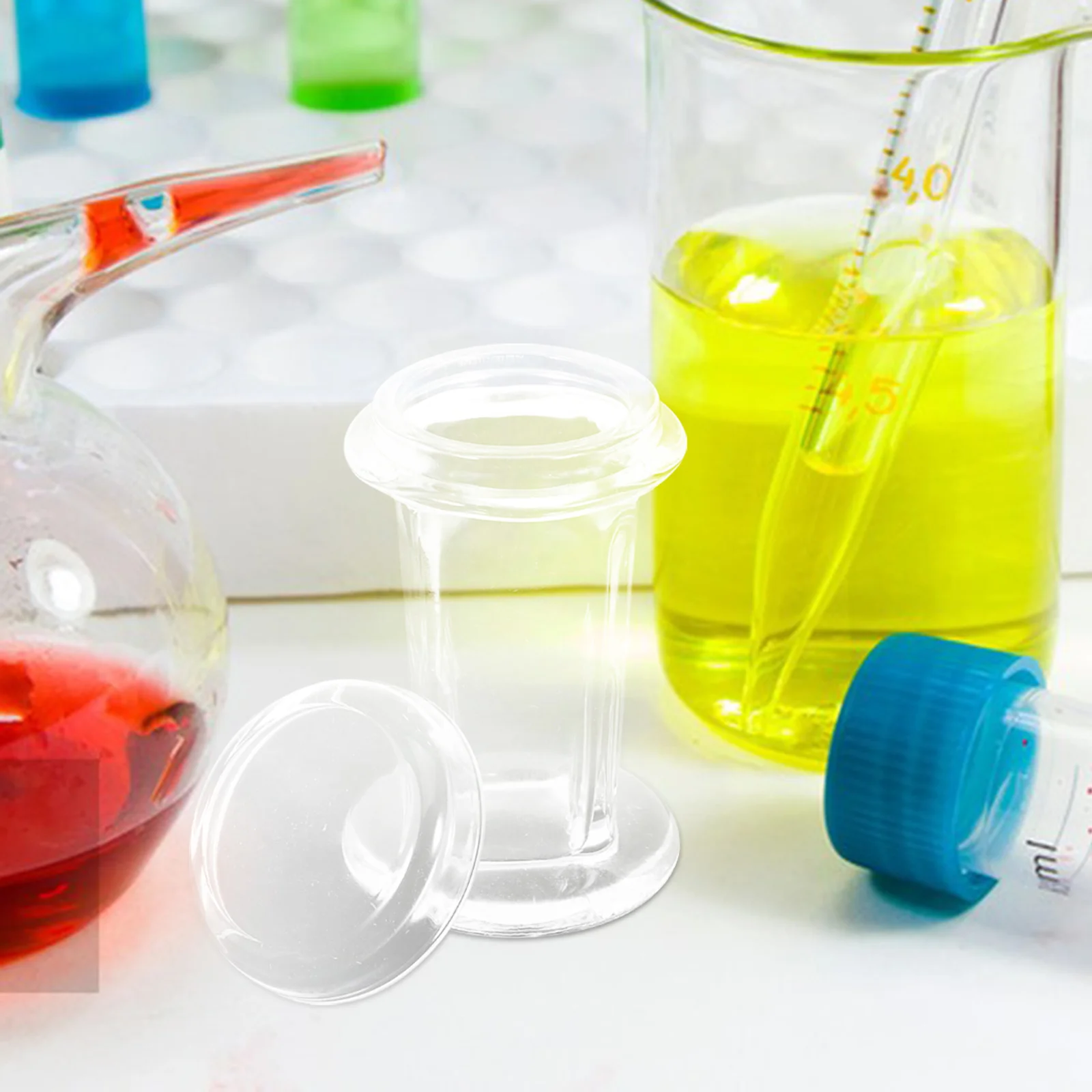 

2pcs Staining Vertical Design Hold 5 Slides High Temperature Resistant Lab Glass Staining Jar For Microscope Clear Laboratory