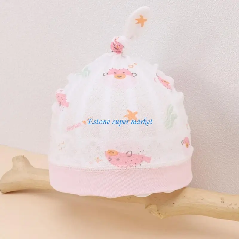 090B Mũ Muslin trẻ sơ sinh Mũi bé Bệnh viện Thin Bệnh viện Mũ Giới tính Trung tính Trẻ sơ sinh Mũ Tuarb
