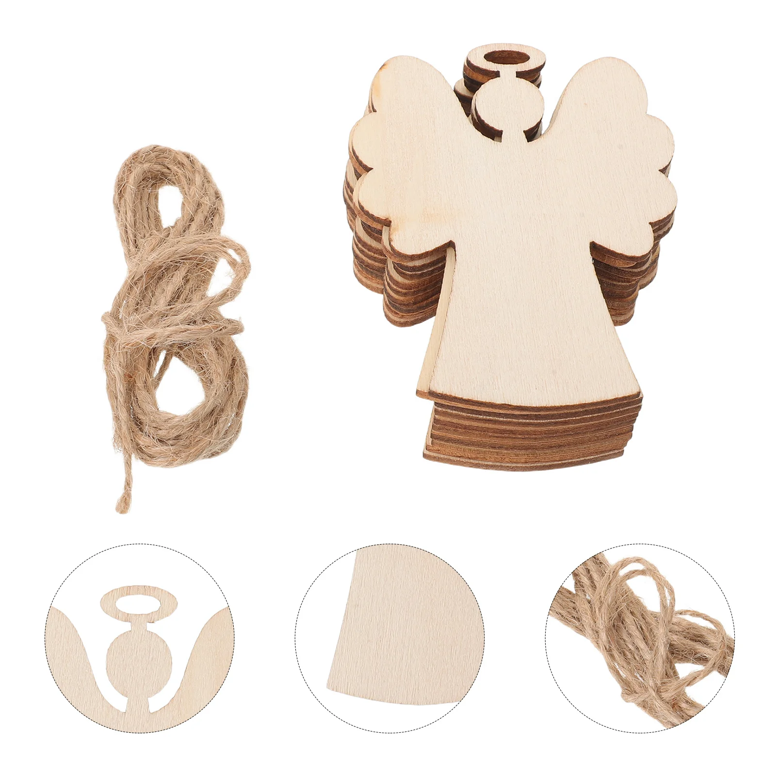 

20Pcs Angel Decoration Hanging Rustic Wooden Angel Cutouts Unfinished Wood Ornaments for DIY Painting Crafts Christmas Tree