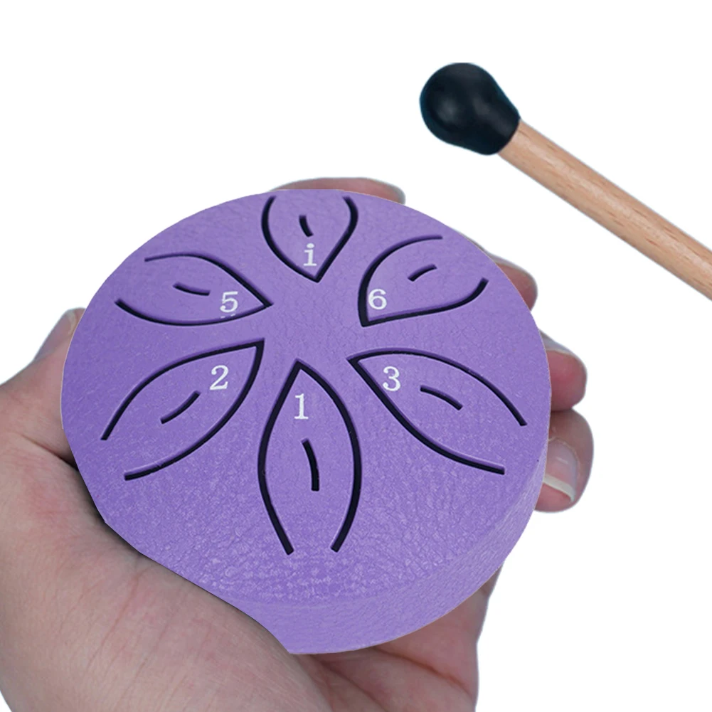 3 Inches 6 Notes Rain Drum for Outside Steel Tongue Drum Rain Chime Mini Handpan Drum for Yoga Meditation Unique Gift