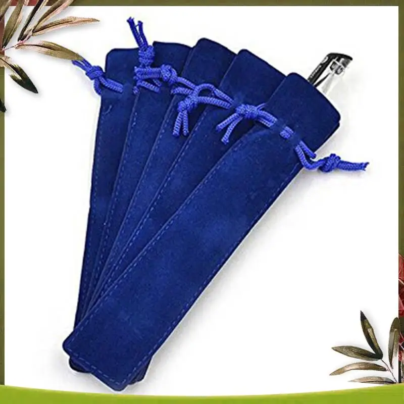 

New-100Pcs Velvet Pen Pouch Sleeve Holder Single Pen Bag Case Pencil Bag - 50 Pcs Black & 50 Pcs Blue