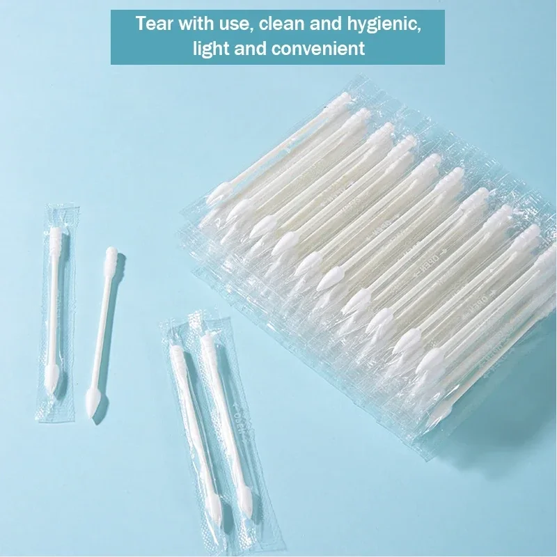 Disposable Double-ended Cotton Swabs Cosmetic Tools Individually Packaged For Portable Travel Hot 7.8x0.5cm