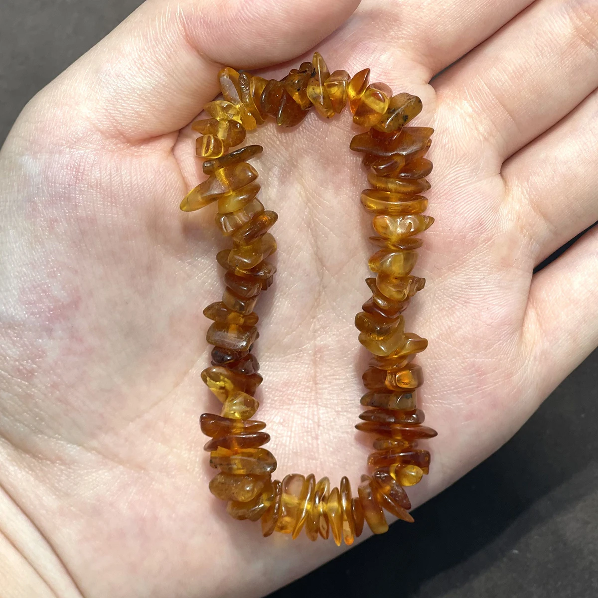 3x12mm Natural Yellow Amber Bracelet Irregular Scattered Loose Beaded for Women Men Jewelry Necklace Bracelet 18cm