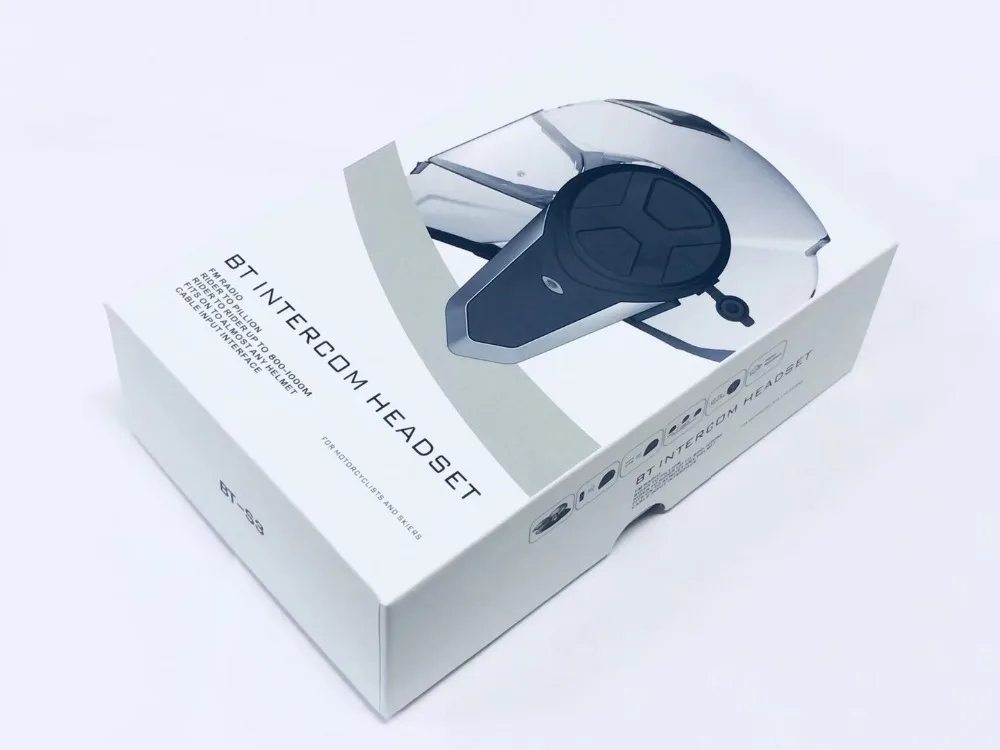 BT-S3 1000M Motorfiets BT Intercom Motorhelm Draadloze Intercom FM Headset