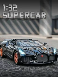 New 1:32 Bugatti Veyron Mistral W16 Supercar Alloy Car Model Sound and Light Children's Toy Collectibles Birthday Gift Ornaments