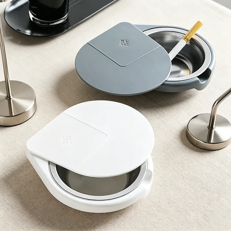 

Non-Drilled Adhesive Tabletop Rotating Ashtray That Can Be Easily Removed And Cleaned, Hidden Stainless Steel Ashtray