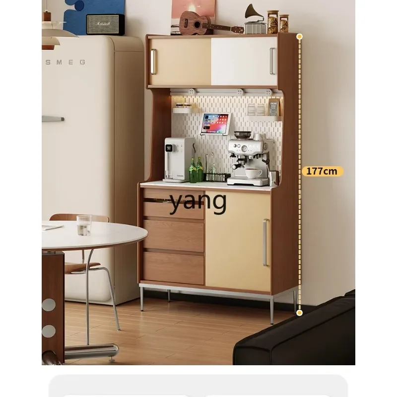 Lmm retro dining side cabinet integrated storage water dispenser tea cabinet solid wood medium antique light luxury