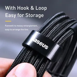 Baseus Cabo Usb Type C for iPhone, 15, 100W, 5th PD Fast Loading, MacBook Charger, Xiaomi, Samsung, Type C cable 8 Main Sales Cable Cable Type Caseus - №3