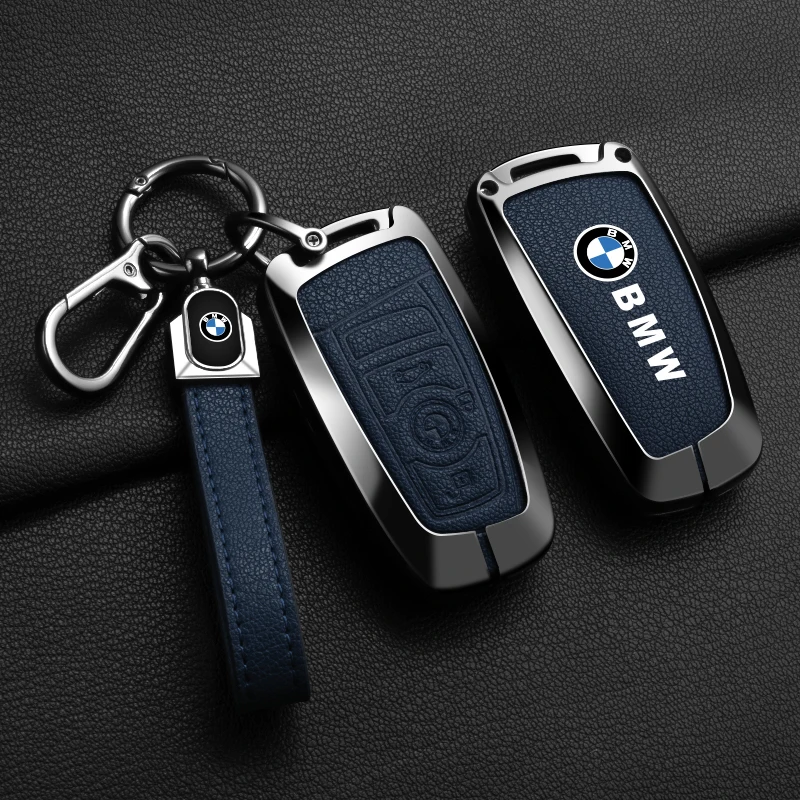 Leather Metal Car Remote key Case Cover Shell For BMW F 3 5 7 Series X3 X5 F10 F20 F30 F40 E90 E92 E93 CAS4 FEM EWS5 Sticker view 4