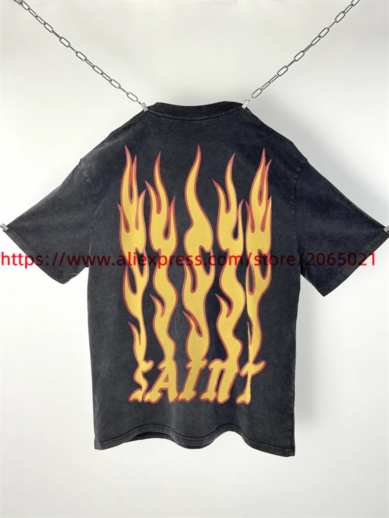 Soul on Fire SAINT T-shirt Men Women Best Quality Washed Top Tees