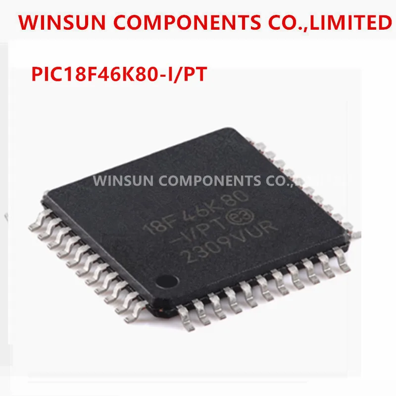 (5Piece)100% New Imported Original  PIC18F46K80-I/PT TQFP-44 44 Pin Enhanced Flash Microcontroller