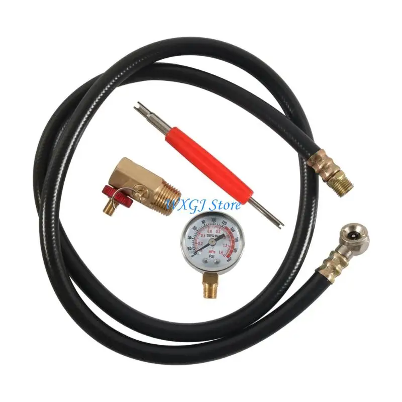 37JE Professional Air Maintenance Brass Valves Pressure Test Tool 0-200PSI