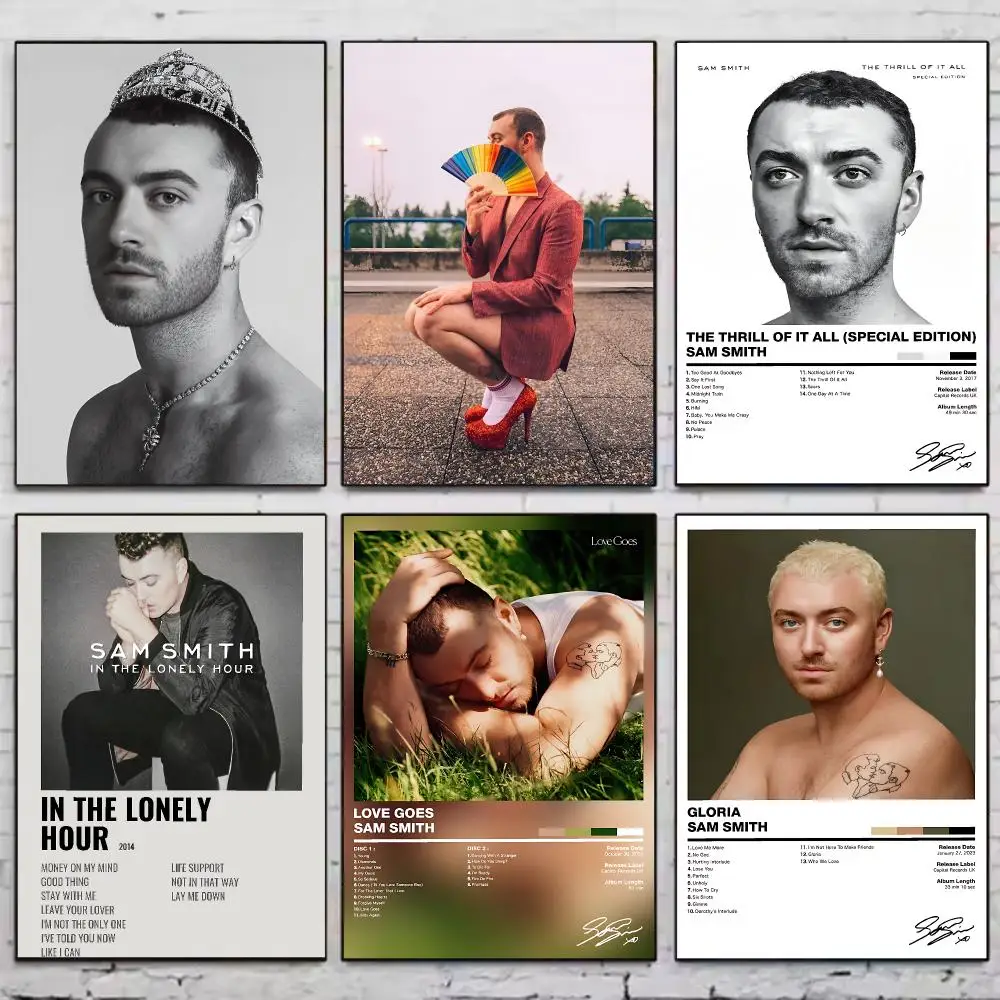 Singer S-sam Smith, Poster Vintage Wall Art Aesthetic Room Decor Print Living Room Bedroom Home Decoration