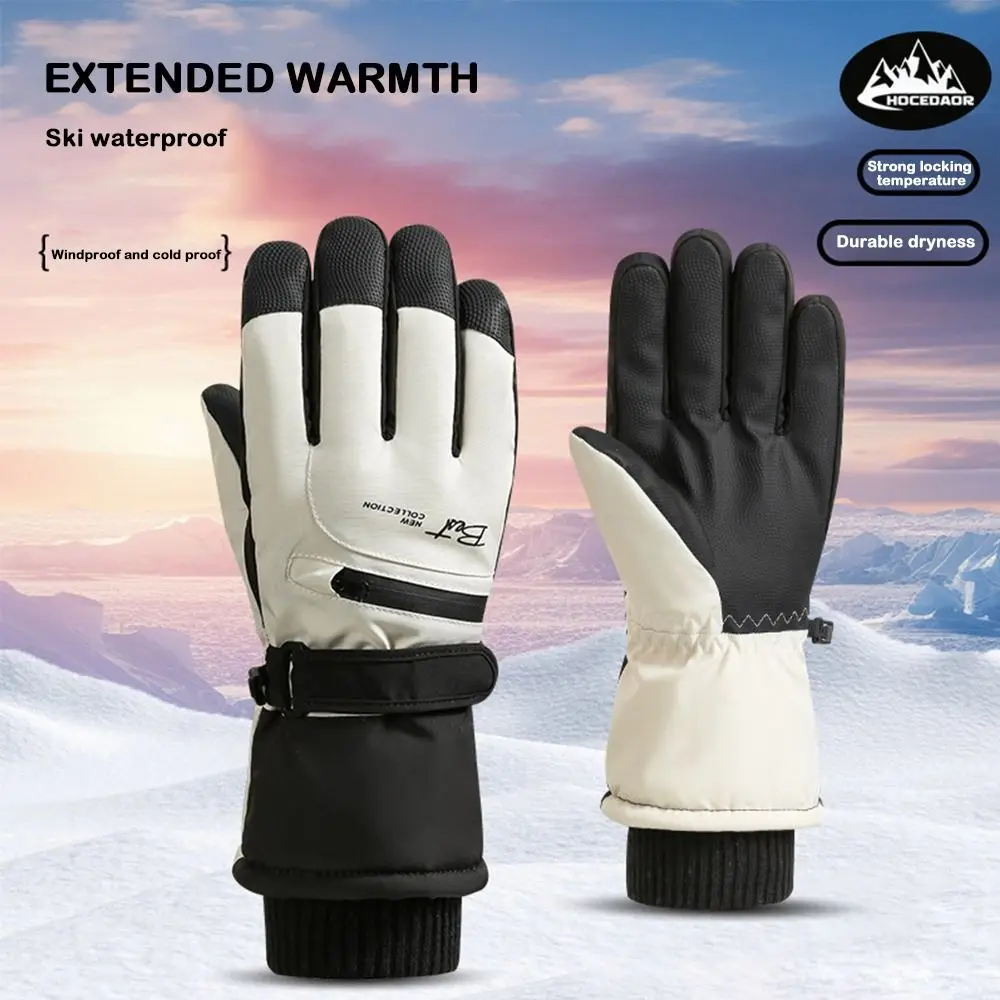 

Antislip Windproof Skiing Gloves for Men Sports Cycling Motocycle Full Palm Gloves Thickened Waterproof Snowboard Gloves Winter