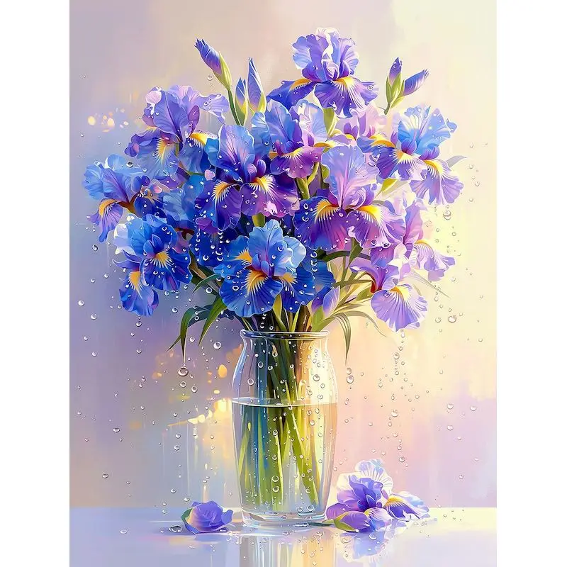 GATYZTORY 5D Diamantmalerei Heimdekoration Geschenk Bastelsets für Anfänger Vase Vollrund/Quadratisch Moderne Wandkunst