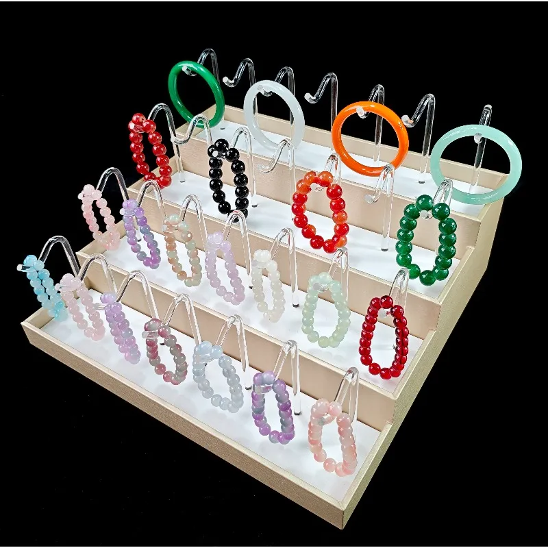 Acrylic Bracelet Display Stand Counter Bracelet Storage Holder Step-type Bracelets Displays Rack Hook Bracelets Organizer Stands