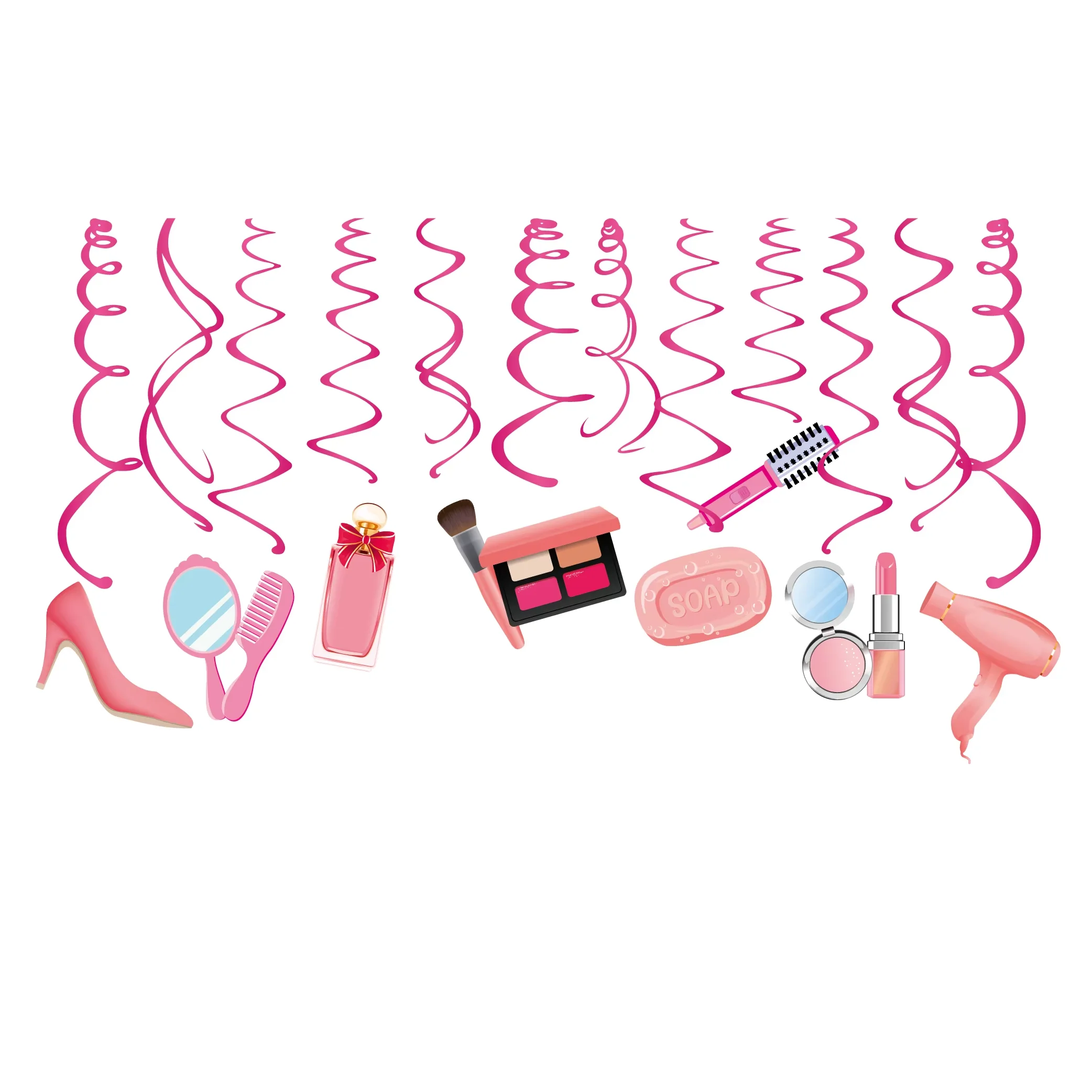 Spa Make-up Geburtstagsparty-Zubehör Kosmetik Mädchen-Geschenke Tischgeschirr Teller Becher Luftballons für Mädchen-Geburtstagsfeier Hochzeitsdekoration – Detail 20