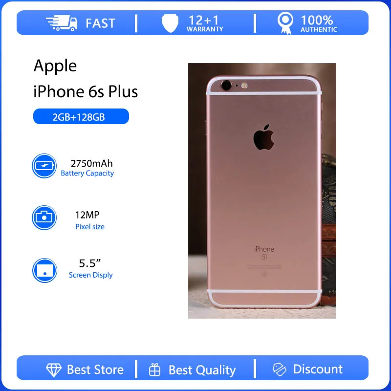 

Apple iPhone 6s Plus Mobile Phone Original Used Unlocked 5.5" 16/32/64/128GB ROM Dual Core IOS 12MP 4G Fingerprint Smartphone