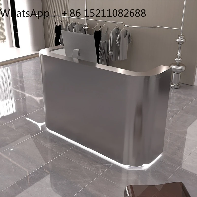 SCY stainless steel clothing store cashier counter women's clothing store small bar simple front desk reception