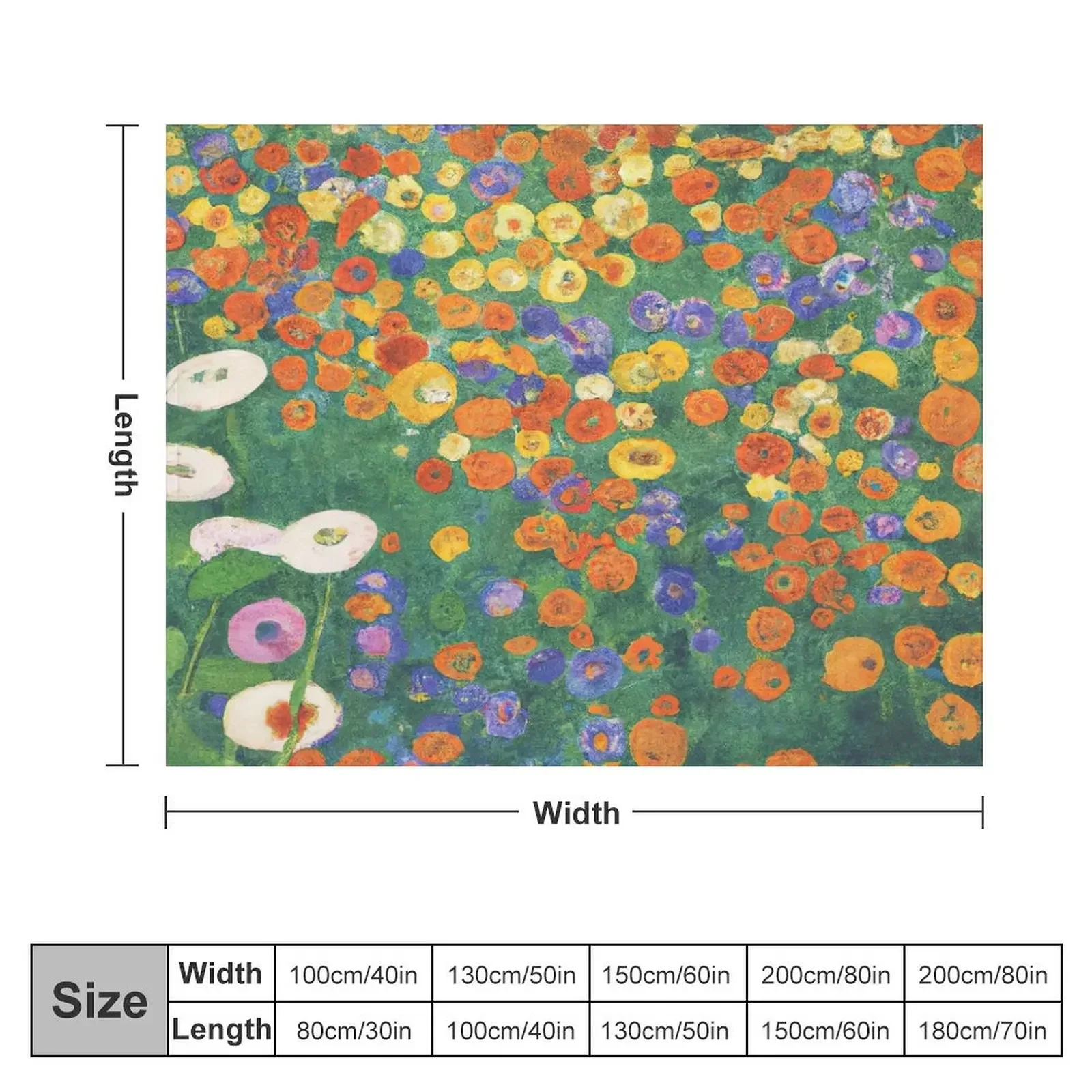 Gustav Klimt Flower Garden Throw Blanket Beautifuls Decorative Sofas Blankets