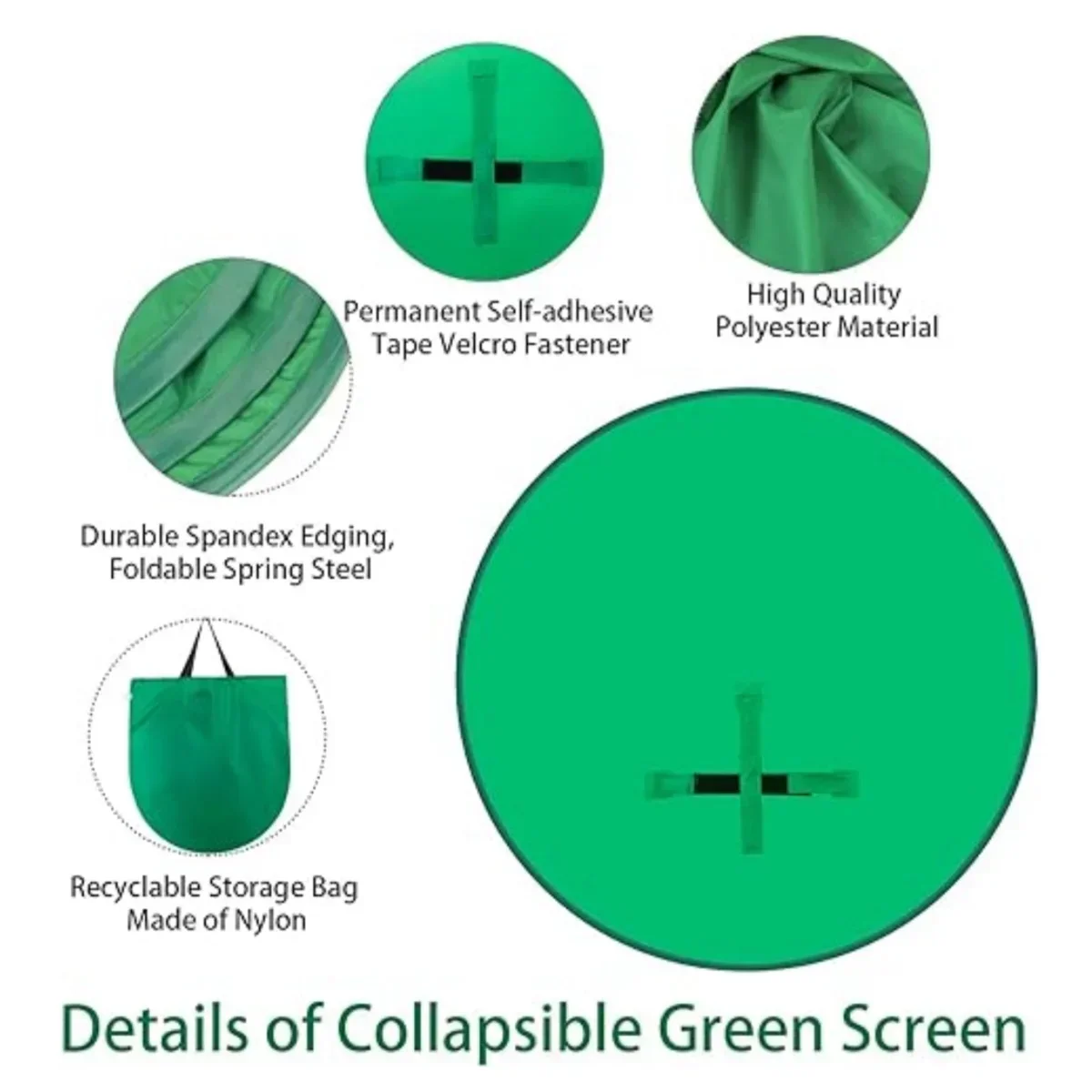 GAINVANE Background Solid Color Green Screen Chair Photo Backdrop Studio Photography Prop Simple Foldable Reflector 75/110/142CM