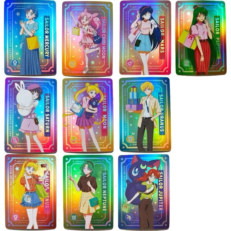 Sailor Moon collectible cards games for boys toys table games birthday gifts DIY anime Makomo Sailor Moon premium flash cards