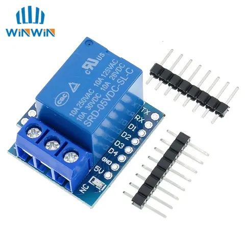 Enkanalig Wemos D1 Mini Relay Shield Wemos D1 Mini Relay Module för ESP8266 Development Board 1 kanal 10 best sales ESP-relä - №8
