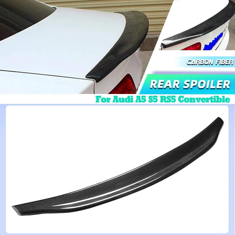

Carbon Fiber Car Rear Trunk Spoiler Wings for Audi A5 S5 RS5 Convertible 2-Door 2008-2016 Racing Rear Spoiler Boot Wing Lip
