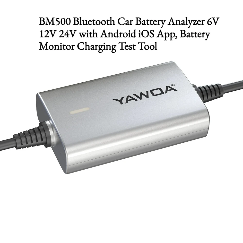 

BM500 Bluetooth Car Battery Analyzer 6V 12V 24V with Android iOS App, Battery Monitor Charging Test Tool